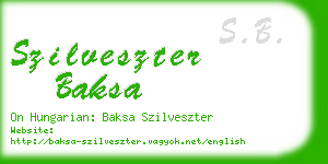 szilveszter baksa business card